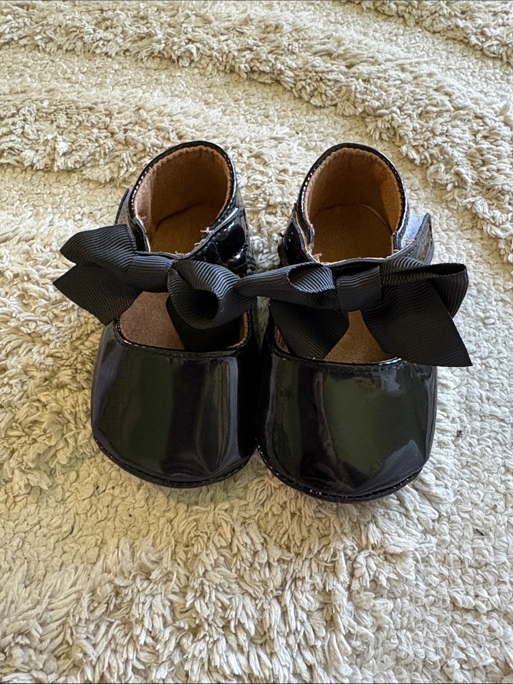Toddler Patent Mary Jane Shoes with Bow - Black
